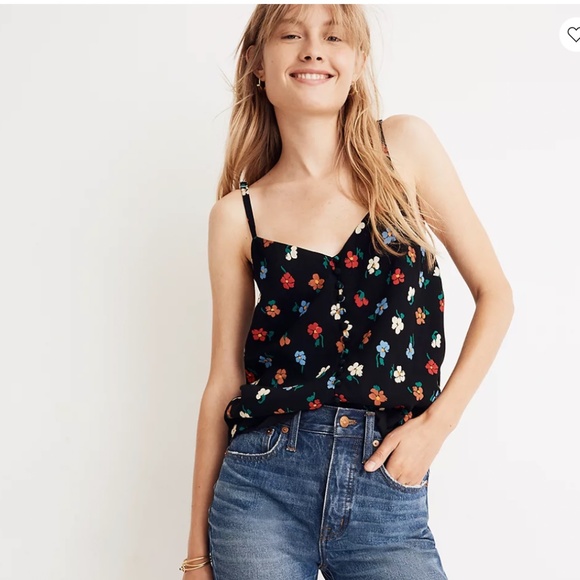 Madewell Tops - Madewell silky floral v neck cami women’s size 4